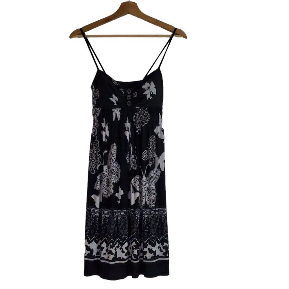 Sweet Storm | Butterfly Pattern Casual Shirred Waist Dress Y2K